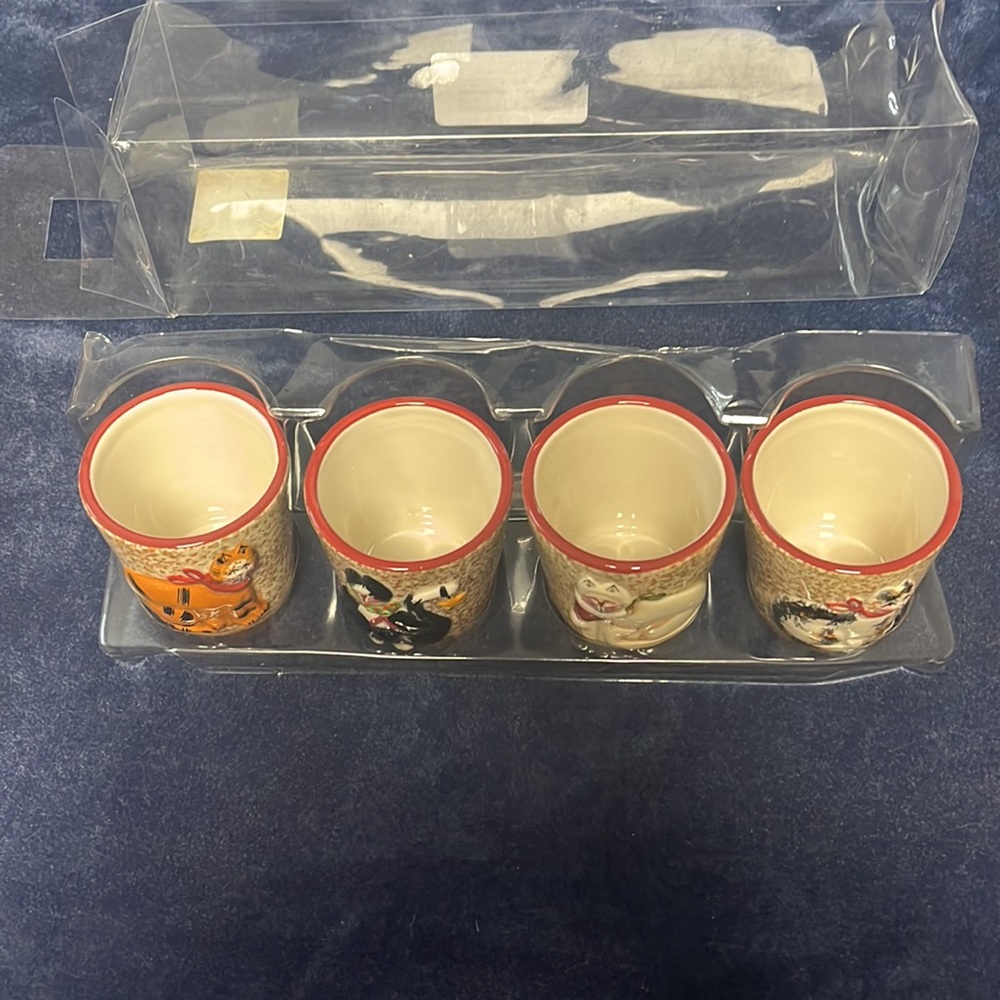 Vintage Christmas cat votive candle holders - Picture 2 of 4